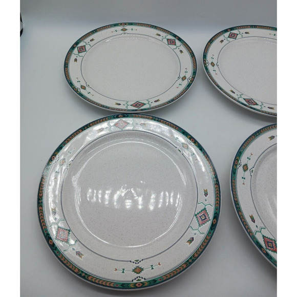 4 Salad Plates Studio Nova Adirondack Mauve Geen Aztec Southwestern Y2201 - Picture 6 of 10